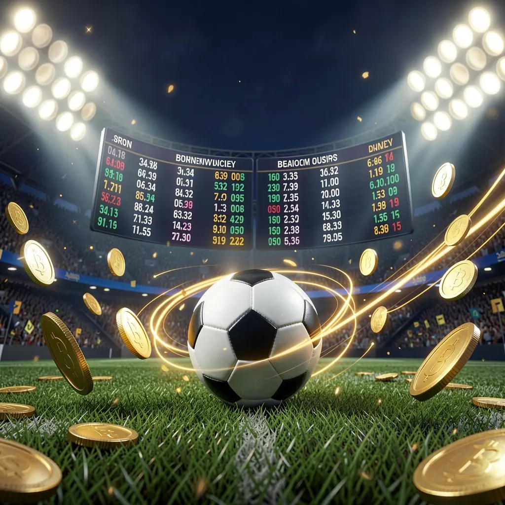 EX66 sports betting hero banner featuring a football stadium at night with bright floodlights, a soccer ball on green grass, glowing odds panels, golden coins, and dynamic light trails in a premium dark blue and gold cinematic 3D render EX66 sports betting hero banner featuring a football stadium at night with bright floodlights, a soccer ball on green grass, glowing odds panels, golden coins, and dynamic light trails in a premium dark blue and gold cinematic 3D render